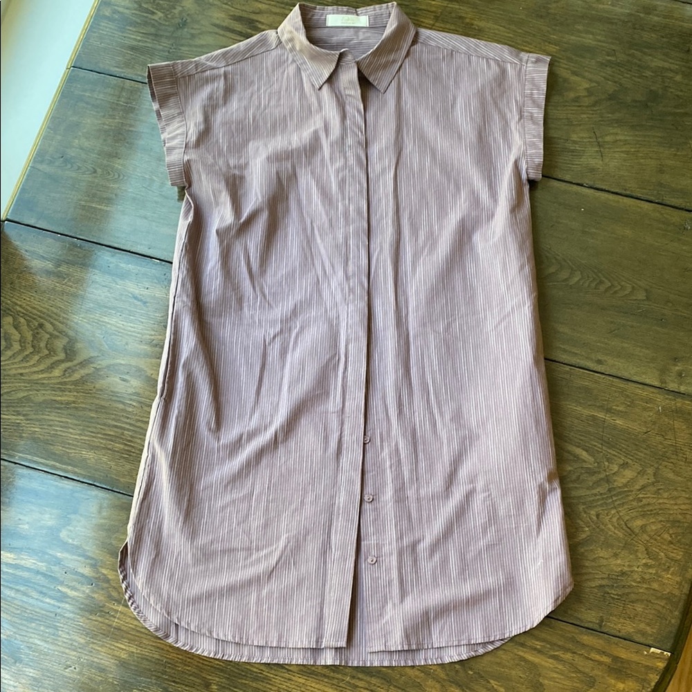 Cotton Button Down Shirt Dress